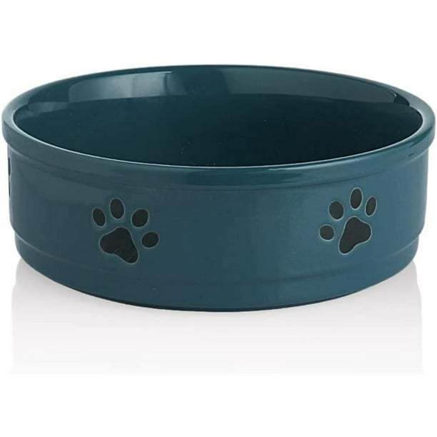 SWEEJAR Ceramic Dog Bowls with Paw Pattern,Dog Food Dish for Large Dogs
