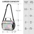 thumbnail image 4 of FORMRS Student Insulated Lunch Bag with Shoulder Strap Reusable Cooler Box for School, Purple Geometric, 4 of 9