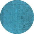 thumbnail image 1 of Ahgly Company Indoor Round Oriental Light Blue Industrial Area Rugs, 8' Round, 1 of 4
