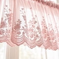 thumbnail image 5 of 69" × 22" Embroidered Lace Sheer Kitchen Curtain Valance, Rod Pocket Floral Window Treatment for Small Windows, 5 of 8