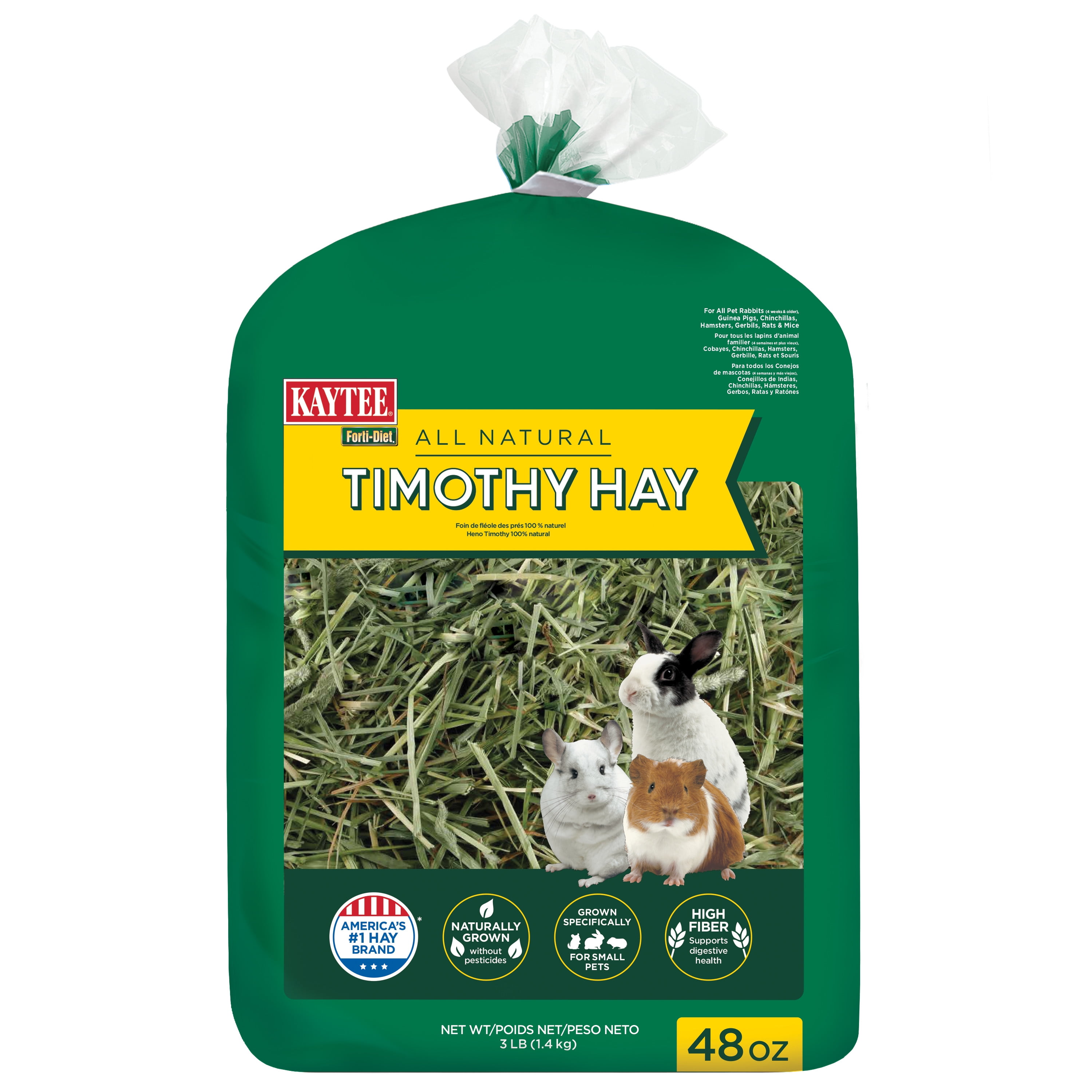 Kaytee Forti-Diet All Natural Timothy Hay , 48 ounce