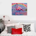 thumbnail image 5 of JRXY Canvas Wall Art Home Decor, Rainbow Pink Flamingo Canvas Prints, Rustic Wall Decor for Bedroom Bathroom Decor Wall Art Office Decor picture 2, 5 of 5