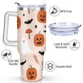 thumbnail image 3 of Happy Halloween Ghost Tumbler with Handle and Straws 40 oz Insulated Halloween Travel Mug Birthday Present for Women Girls Daughter Mom Gifts for Him/Her Coffee Mugs, 3 of 7