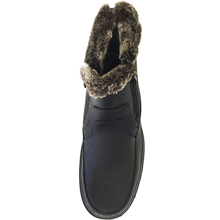 Men\'s  Winter Boots Fur Lined Side Zipper Ankle Warm Comfort Snow Shoes Flat Low Men main image 3