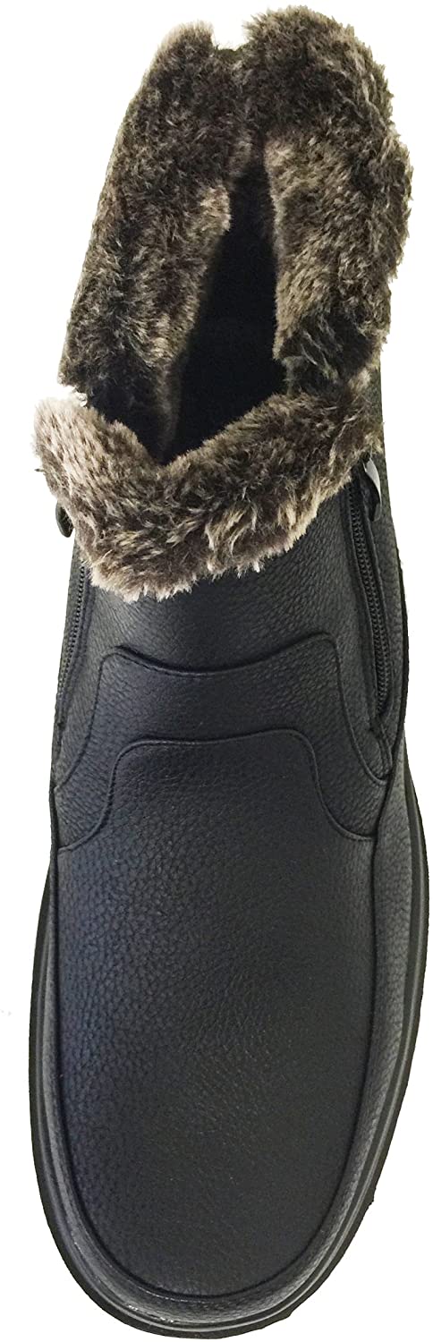 Men's Winter Boots Faux Fur Lined Dual Side Zipper Ankle Snow Comfort Shoes - image 3 of 7