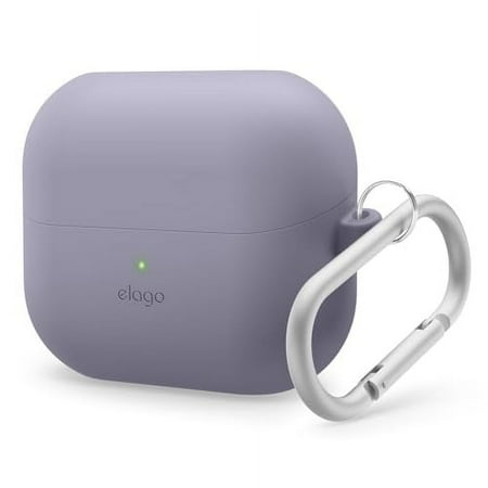 elago Compatible with Samsung Galaxy Buds 3 Case & Galaxy Buds 3 Pro Case Premium Silicone Cover with Carabiner Wireless Charging Headphone Accessories for Men for Women [Lavender Grey]