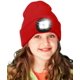 thumbnail image 1 of Gorro Sinhoon con luz para niños, unisex, recargable por USB, manos libres, 4 LED, gorro de invierno de punto con luz nocturna, linterna, regalo para niños y niñas (rojo), 1 of 7