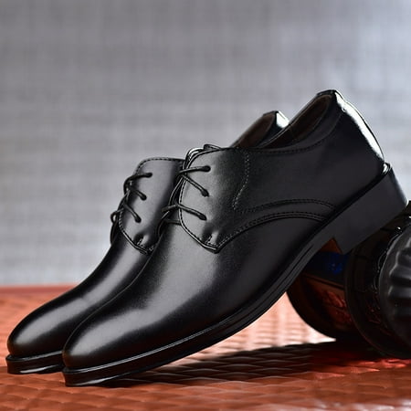 

Gubotare Men s Oxfords Casual Men s Dress Shoes Formal Business Classic Lace Up Dress Shoes Fashion (Black 8)