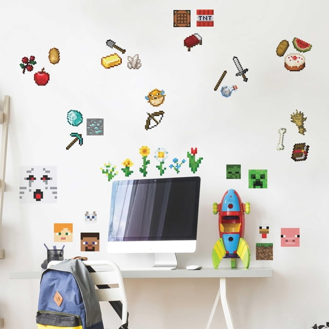 Adhesivos de pared RoomMates Minecraft RMK5006SCS 38 piezas