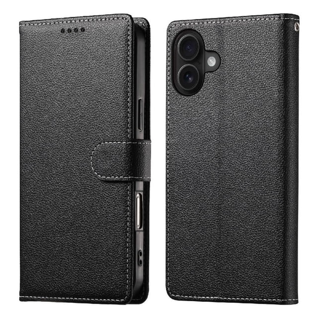 Funda para FOXDOCK iPhone 16 – Cuero Premium, 3 ranuras para tarjetas, Protección contra impactos