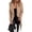 Khaki, variant on Leidass Womens Mid Length Wrap Coat Shawl Lapel Open Front Self Tie Waist Belt Long Sleeve Solid Casual Outerwear Beige L