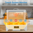 thumbnail image 6 of Full Size Buffet Food Warmer , 9 QT Electric Chafing Dish with Touch Screen & Glass Roll Top Lid,Stainless Steel Catering Server Set for Parties, Weddings, Events, Silver, 6 of 22