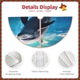 thumbnail image 4 of Daiia Ice Blue Ocean Cute Dolphin Drawing Merry Christmas Tree Skirt , Xmas Large Lace-up Tree Skirt, Santa Snowflakes Rustic Home Decorations New Year Party Farmhouse Decor-36", 4 of 7