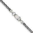 thumbnail image 3 of 925 Sterling Silver Spiga Wheat Chain Necklace Antiqued 2.2 mm Solid Square 18 inch, 3 of 4