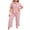 Pink, variant on Tnhcen Women's Short Sleeve Pajamas Set With Long Pants Soft Loungewear Button Up Pj Sets XL-4XL