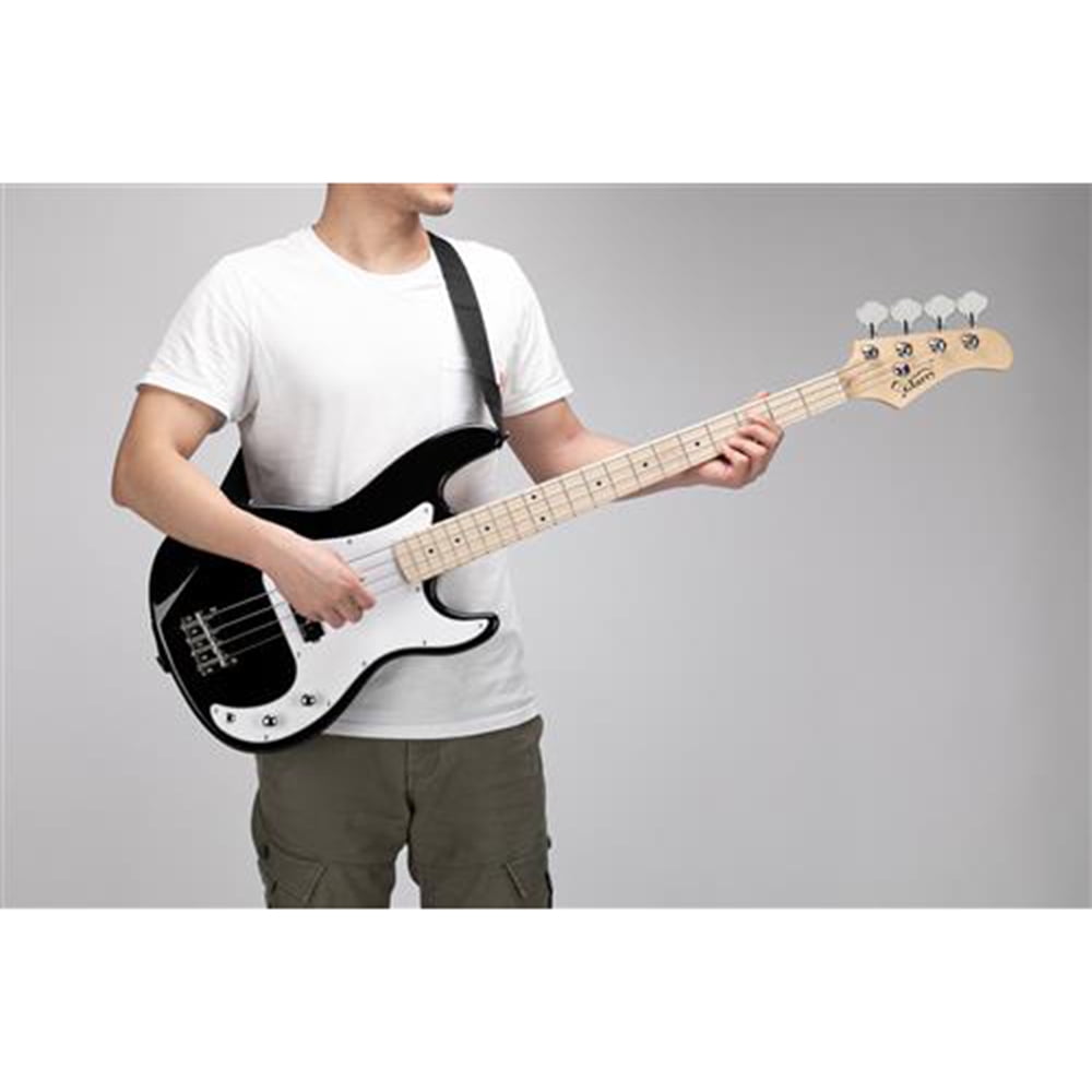 Lowestbest Standard Acoustic Bass Guitar, Bass Guitar Suitable for Beginner System Learning, 4-String, Black