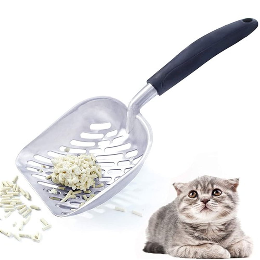 Metal Cat Litter Scoop Heavy Duty with Deep Shovel, Non Stick Plated