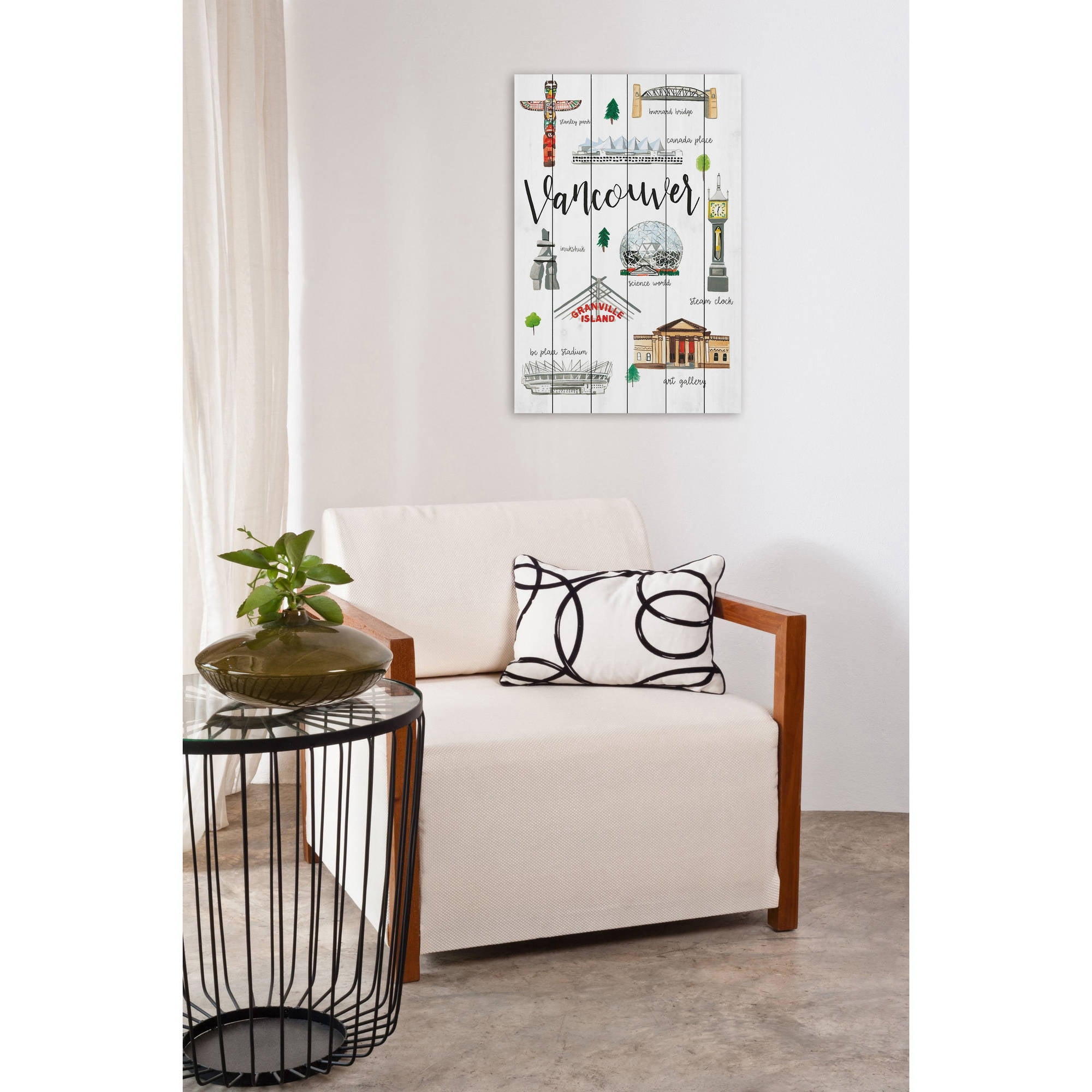 Marmont Hill "Vancouver Life" By Molly Rosner Painting Art Print On White Wood, 12.0" x 1.5"
