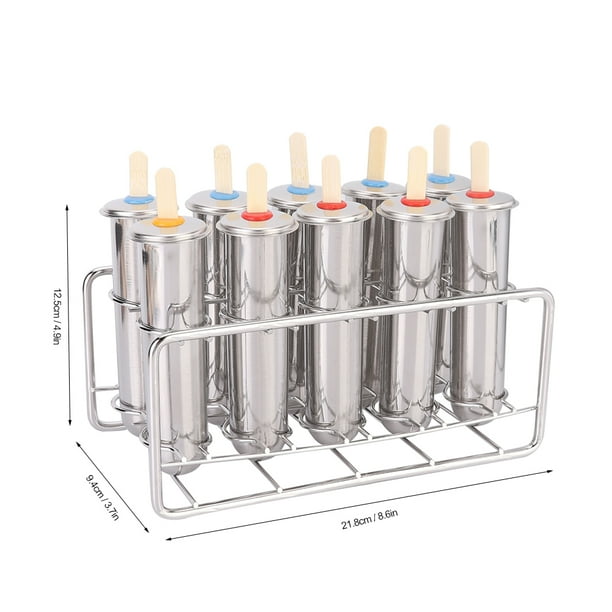 Kit de Moldes para Paletas de Hielo de Acero inoxidable, un Prueba de Fugas de Producción Ultrafina, Fácil de Limpiar, Para Hacer Helados