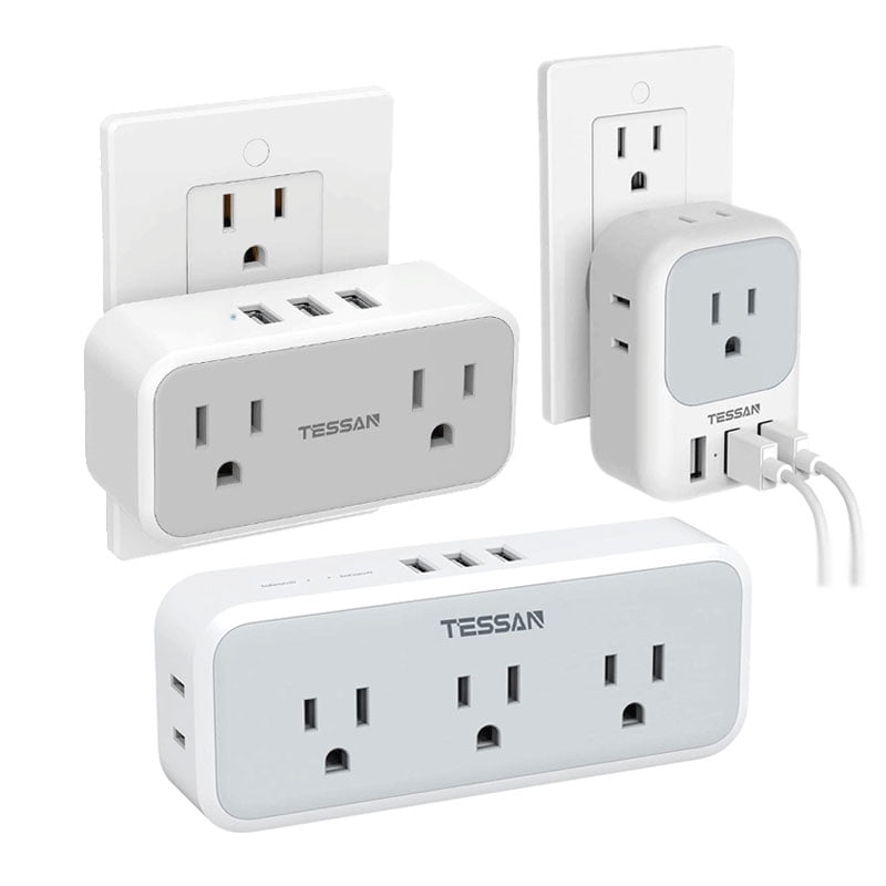 Buy TESSAN Multi Plug Outlet Extender,2 AC Outlets 3 USB Ports,Multiple