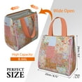 thumbnail image 3 of Pioneer Flower Floral Print Pattern Insulated Lunch Bag for Women & Adults,Large Portable Soft Cooler Lunch Bag,Thermal Food Storage Tote with Pearl Cotton,8.66L,8.75x5.75x9.5 Inch, 3 of 6
