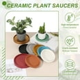 thumbnail image 3 of Uxcell 4.5 Inch Ceramic Plant Saucers, Round Flower Planter Water Trays Ceramic Plant Saucer Pot Tray -Fitting for (Outdoor/Indoors/Garden/Planting/Water/Flower/Coffee) Gold, 3 of 6