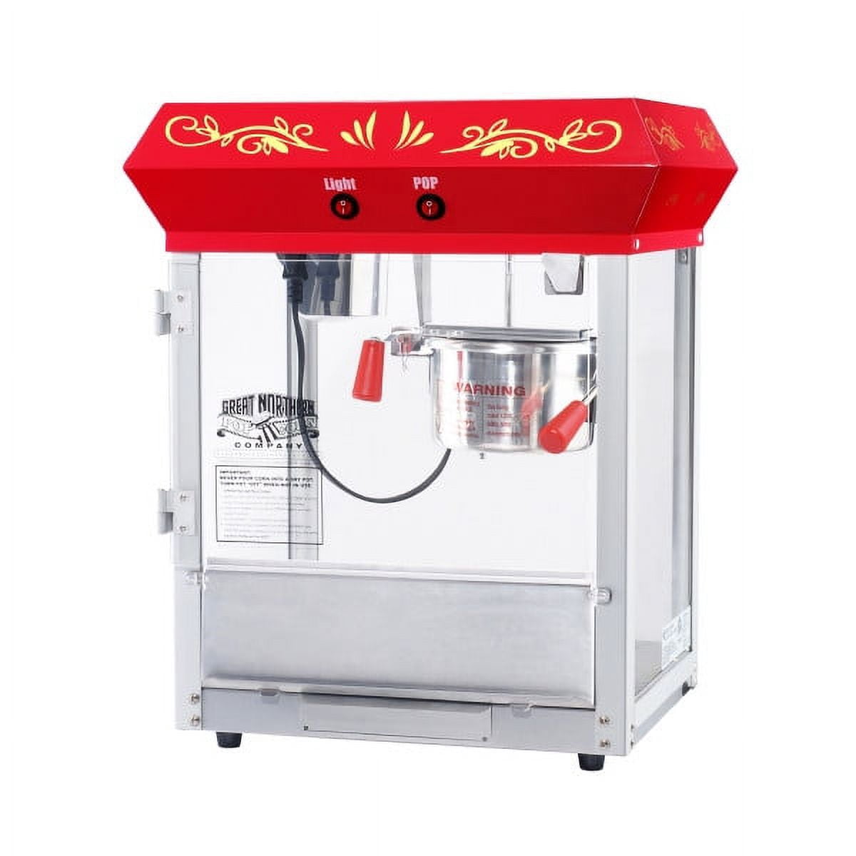 Great Northern Popcorn 6oz Foundation Popcorn Maker Machine - 640W Popcorn Popper, Red