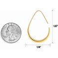 thumbnail image 6 of CFIOZYOS  Drop Hoop Earrings - 14K Gold Plated Oval Pull Through Design, 6 of 7