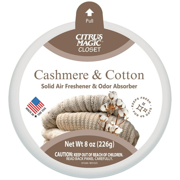 Citrus Magic For Closets Odor Absorbing Solid Air Freshener, Cashmere and Cotton, 8-Ounce