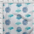 thumbnail image 2 of oneOone Silk Tabby Grayish Blue Fabric Triangle & Mandala Watercolor Craft Projects Decor Fabric Printed By The Yard 42 Inch Wide, 2 of 4