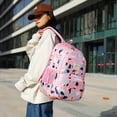 thumbnail image 2 of Mochila Escolar MIMA GIRL FASHION Set 3 Pcs Rosa Mochila De Viaje Porta Laptop Lonchera Lapicera Resistente a salpicaduras Llavero Antiestrés Incluido Casual, 2 of 7