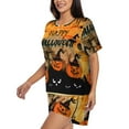 thumbnail image 2 of Kdxio Halloween 3 Print Pajamas Sets for Women Short-Sleeved Pjs with Lounge Shorts Two Piece Sleepwear S-4XL, 2 of 8