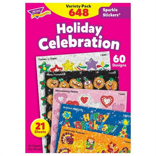 Trend Entreprises T-63903-2 Vacances Célébration Sparkle Stickers - Pack de 2