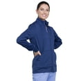 thumbnail image 6 of Workwear Revolution Men & Women Warm Up Medical Scrubs Jacket Zip Front Knit WW370, L, Navy, 6 of 7