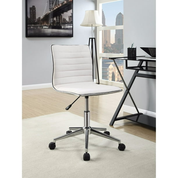 Contemporary Mid-Back Desk Chair, White - Walmart.com - Walmart.com