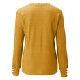 thumbnail image 2 of Vedolay Fall Tops for Women Causal Long Sleeve V Neck Lightweight Corchet Pullover Sweater,Yellow S, 2 of 5