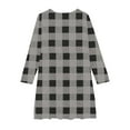 thumbnail image 5 of Delliss Autumn Winter Girls' Christmas Checkered Print Long Sleeve Crew Neck Dress 4-14 Years, 5 of 5