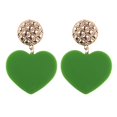 thumbnail image 2 of Aretes de resina Yinane en forma de corazón Verde Para Mujer Yinane Aretes en forma de corazón de moda, 2 of 7