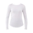 thumbnail image 3 of No Boundaries Ribbed Crewneck Tee with Long Sleeves, 1 or 2-Pack, Women's & Women's Plus XXS-XXL, 3 of 7