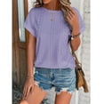 thumbnail image 4 of Hauts à Manches Courtes pour Femmes Mode Printemps/été Décontractée Ample Col Rond Manches Courtes Haut pour Femmes Aguichant Hauts d'Été pour Femmes Hauts à Manches Courtes T-Shirts pour Femmes Mode, 4 of 7