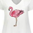 thumbnail image 4 of Inktastic Pink Flamingo Women's Plus Size V-Neck T-Shirt, 4 of 5