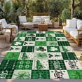 thumbnail image 2 of St. Patrick's Day Outdoor Rug for Patio/Deck/Porch, Non-Slip Large Area Rug 6 x 9 Ft, Green Checked Tri-leaf Grass Gnomes Indoor Outdoor Rugs Washable Area Rugs, Reversible Camping Rug Carpet Runner, 2 of 8
