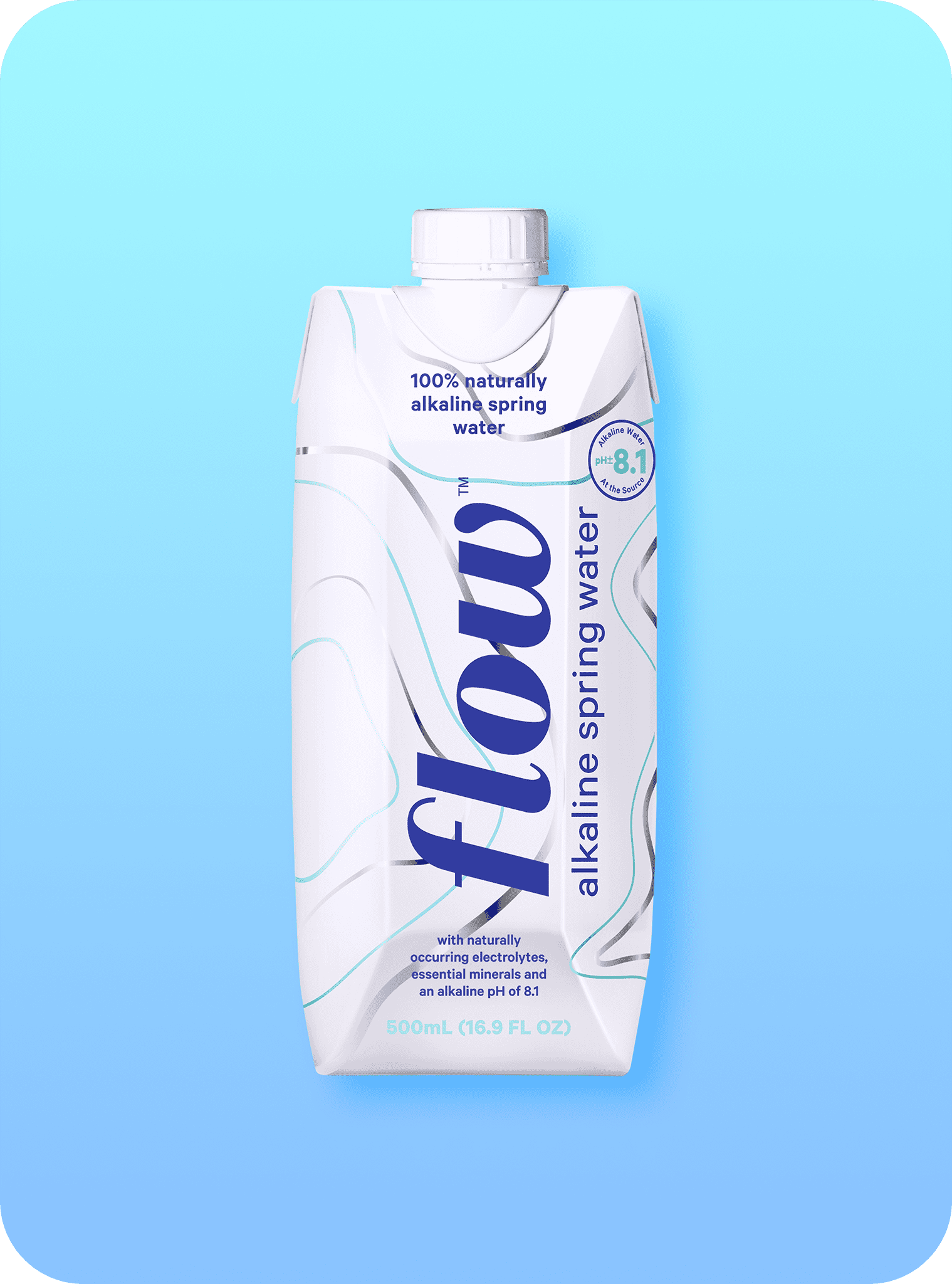 FLOW 100% Natural Alkaline Spring Water, 16.9 fl oz, 12 Ct
