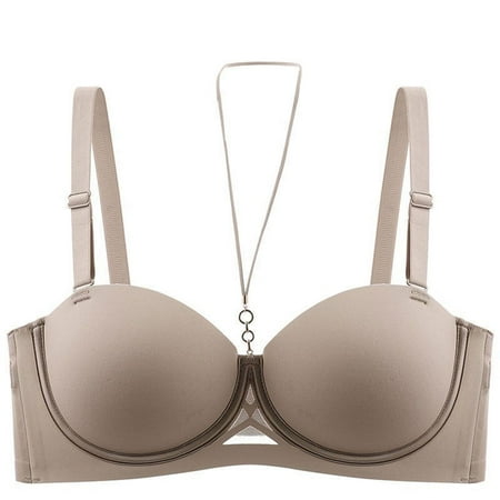 SMihono Women s Push Up Bra Underwire Padded T-Shirt Bra Wedding Bra Underwire Bra Push Up Comfort Multiway Bras with Straps Coffee 36