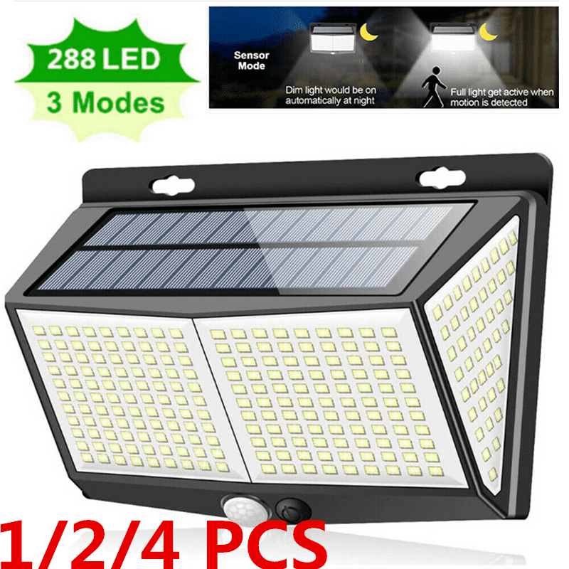 288 LED Waterproof Solar Power PIR Motion Sensor Wall Light Outdoor