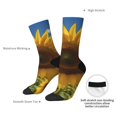 thumbnail image 4 of KLL Sky Golden Sunflower Field Print Cool Socks Men's Women's Crew Socks Funny Crazy Novelty Stockings, 4 of 6