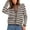 Coffee, variant on Women's Striped Cardigan Sweater Button Down Knit Loose Top Long Sleeve Casual Jacket with Pockets Crew Neck Winter Short Coat (Coffee XL)