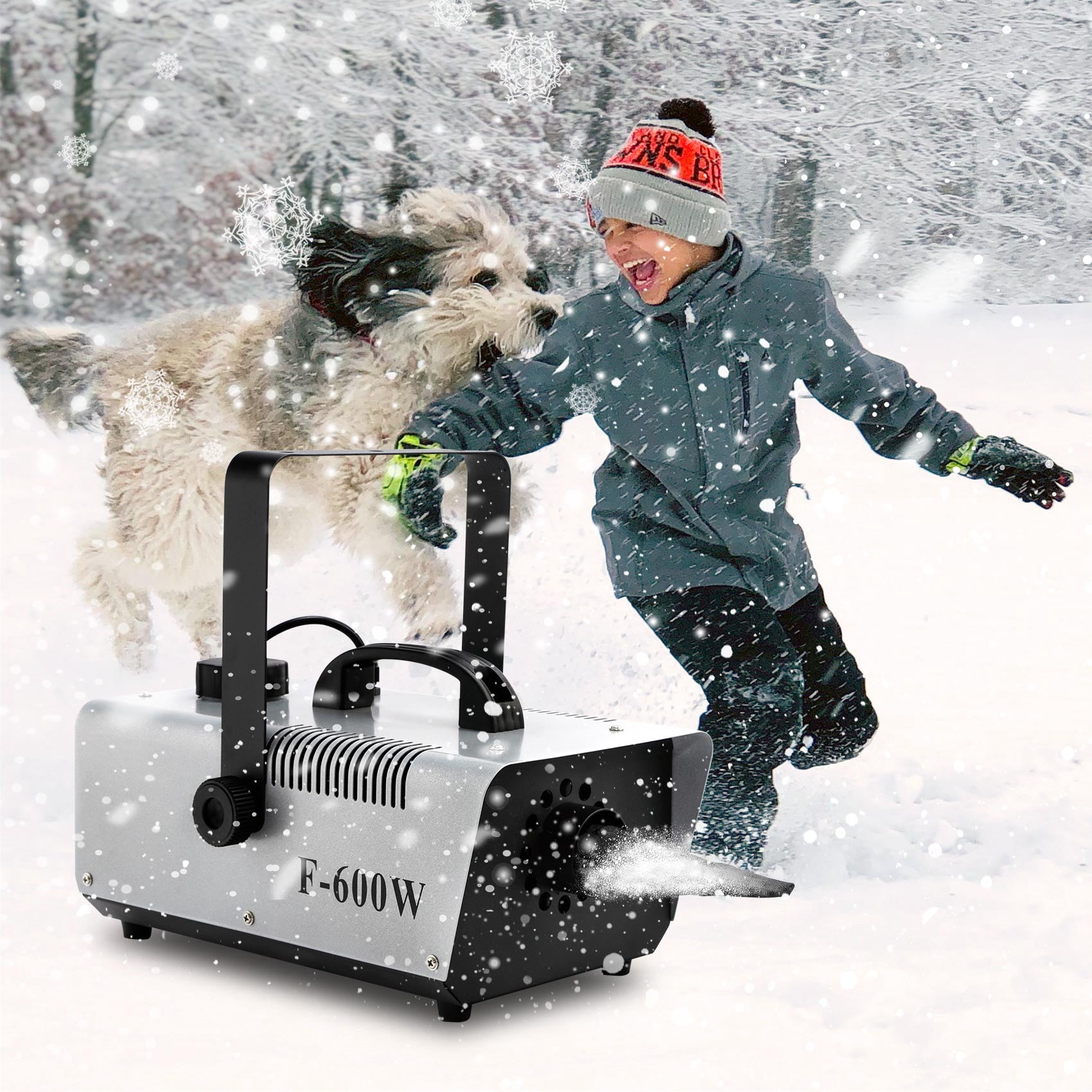 TCFUNDY Snow Machine 600W High Output Snowflake Maker w/ Wireless Remote Stage Atmospheric Effect