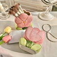 thumbnail image 3 of tasrioml Ceramic Flower Pen Holder Cute Desk Office Storage Box Stationery Shelf Multifunctional Aesthetic Desktop Organizer for Makeup Tools Rulers Brushes, 3 of 8