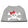 thumbnail image 1 of Skull Crossbone Bow Screen Print Shirt Grey Xs (8), 1 of 1